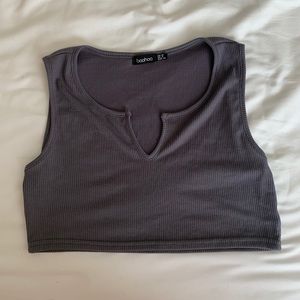 Boohoo purple crop top